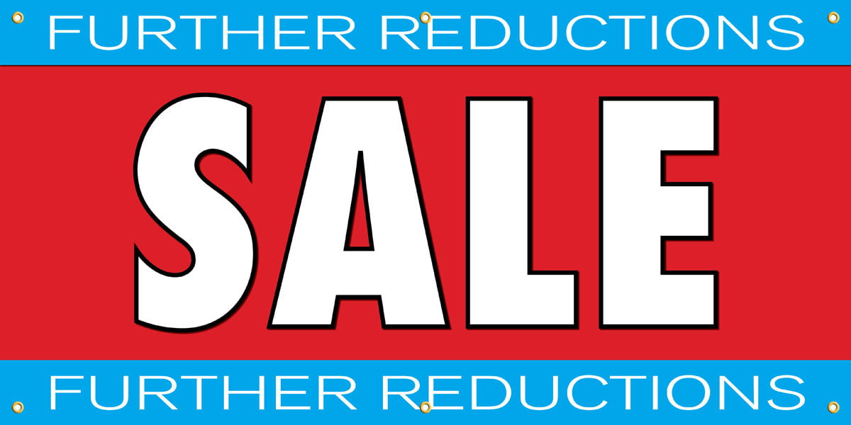 Further Reductions Vinyl Display Banner with Grommets Full Color 3Hx6W