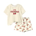 thumbnail image 6 of Afuyipoi Boys Girls Letter Print Short Sleeve T-Shirt and Elastic Waist Shorts 2-Piece Casual Outfit Set, Soft Rayon Blend Playwear Beige Size 4-5 Years, 6 of 7