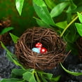 thumbnail image 6 of Artificial Bird Nest Easter Handmade Natural Rattan Bird Nests for Easter Garden Yard Home Crafts Party Wedding Patio Succulent Planter DIY Terrarium Moss Landscape (2.36 Inch), 6 of 7
