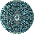 thumbnail image 1 of Ahgly Company Indoor Round Persian Light Blue Traditional Area Rugs, 4' Round, 1 of 4