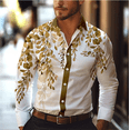 thumbnail image 3 of Camisas casuales con estampado floral para hombre, para exteriores, calle, suaves y cómodas, para uso diario, con solapa, para otoño, camisas de gran tamaño, 3 of 5