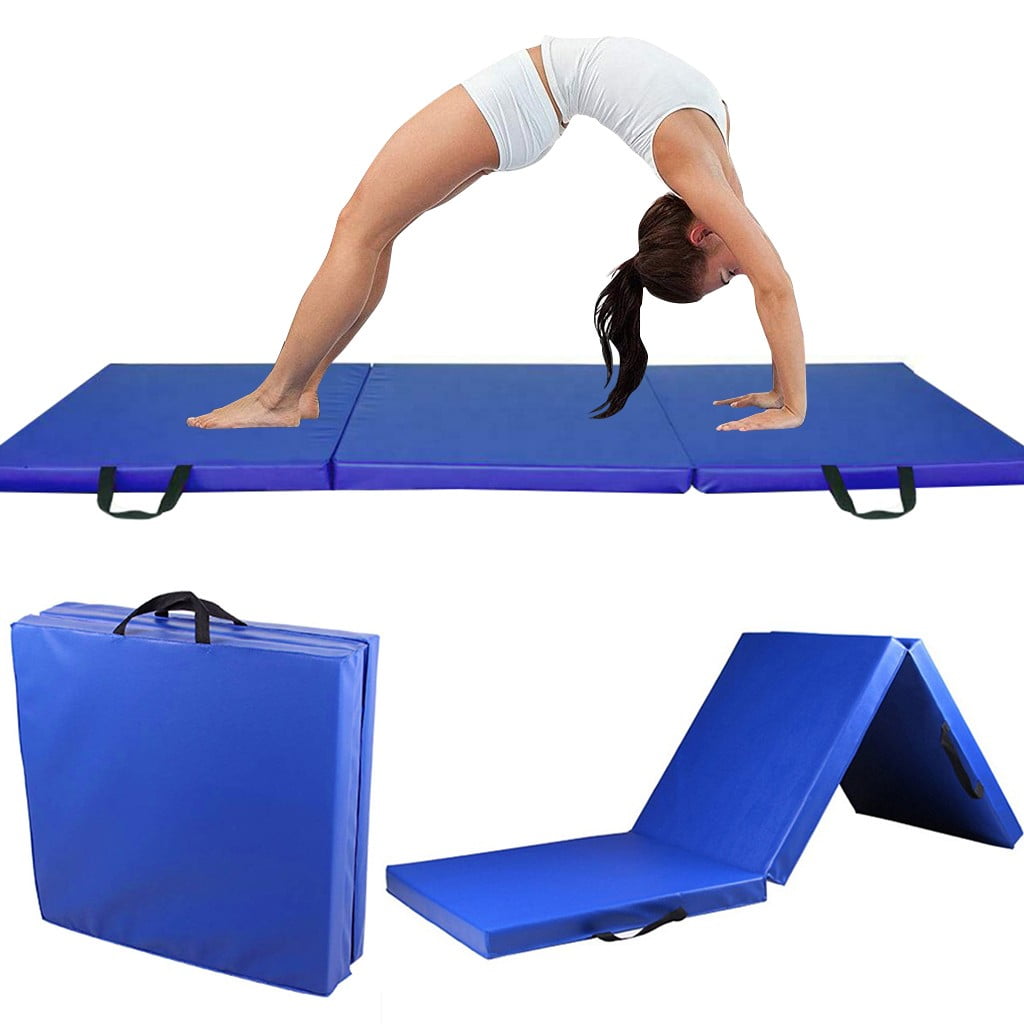 2" Thick Tri-Fold Folding Exercise Mat w/ Carrying Handles for MMA Gymnastics 