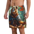 thumbnail image 2 of Fotbe Maple Meditating Bear Trajes de Baño Estampados para Hombre, Shorts de Verano de Secado Rápido, Ropa de Playa, Bañadores-3X-Large, 2 of 6