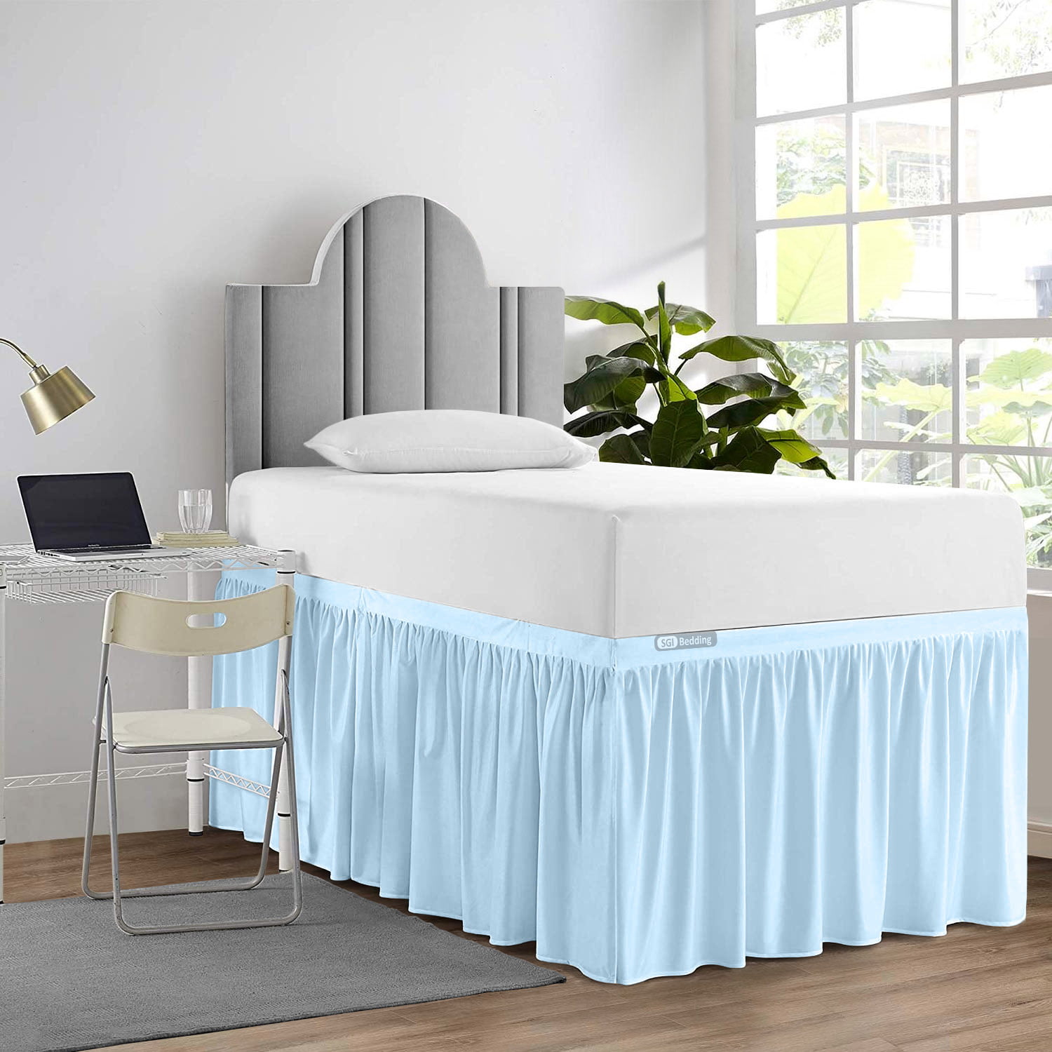 Twin XL Size Sophisticated Bed Skirt with 14" Drop Soft Solid 100% Microfiber 