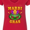 thumbnail image 4 of Inktastic Mardi Gras with Green Masquerade Mask Women's V-Neck T-Shirt, 4 of 5
