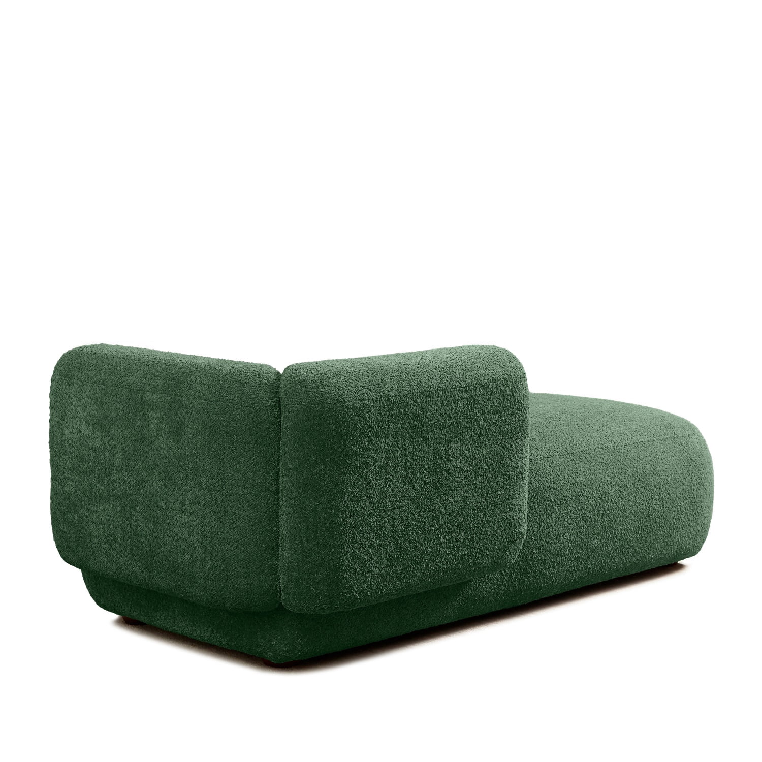 Hommoo 64" Boucle Upholstered Chaise Lounge Chair, Modern Tufted Leisure Sofa Chaise Sofa for Living Room, with Right Arm, Green