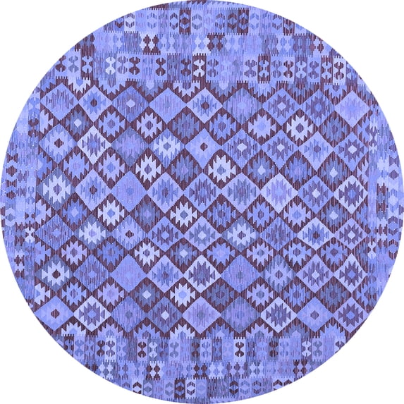Ahgly Company Indoor Round Southwestern Blue Country Area Rugs, 5' Round