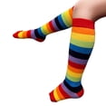 thumbnail image 3 of COUVER 6-Pack Unisex Youth Knee High Referee Socks, Regular Rainbow, Youth Medium, 3 of 6