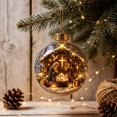 thumbnail image 3 of Light Up Christmas Ornaments, 3.1in Glowing Nativity Manger Holiday‑Scene Hanging Ball, Acrylic Christmas Tree Decoration, Festive Keepsake Ornament for Mantel, Window and Home Decor, 3 of 7