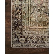Loloi Layla Printed Oriental Distressed Olive / Charcoal 9-0 x 12-0 Area Rug