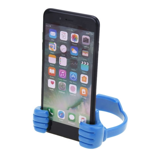 Soporte para teléfono móvil Pulgares universales Soporte para tableta y teléfono celular Azul