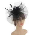 thumbnail image 5 of Stylish Woman Feather Hair Fascinator on Headband Wedding Royal Ascot Races, 5 of 9