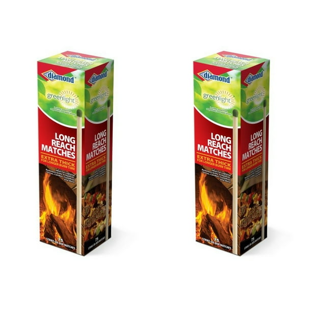 Diamond Long Reach Strike on Box Fire Starter Match 75 Ct Pack of 2