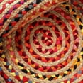 thumbnail image 3 of Indian Handmade Braided Natural Jute with Multi Cotton Area Rug 7 x 7 Feet Round (213 cm x 213 cm), Floor Decor Rugs/Carpet, 3 of 4