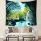 thumbnail image 1 of Woodland Tapestry, Waterfall Asia Thailand Jungle Tropic Plants Trees Tourist Attraction, Wall Hanging for Bedroom Living Room Dorm Decor, 59" X 51", 1 of 1