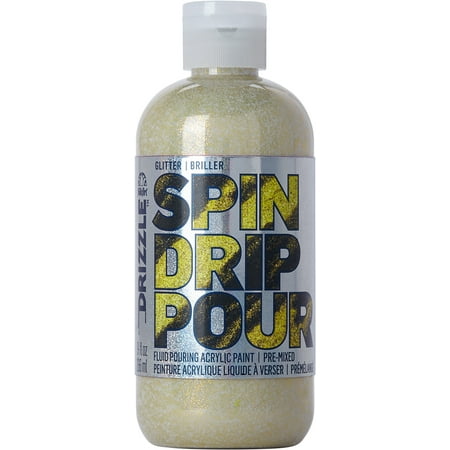UPC: 0028995504112 | FolkArt Drizzle Glitter Pre-Mixed Fluid Pouring Acrylic Paint Gold Rush 9 fl oz