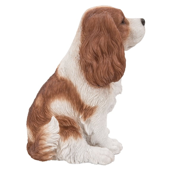 Hi-Line Gift Ltd. Brown/White King Charles Spaniel Sitting Statue