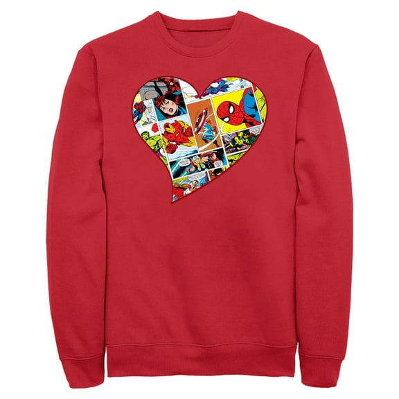Men's Marvel Comic Book Heart  Sweatshirt