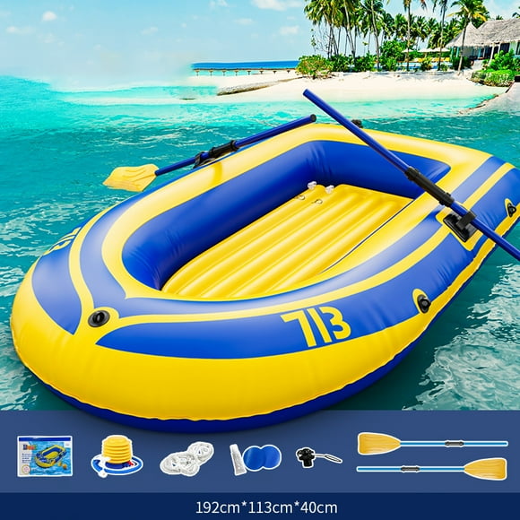 Inflatable Boat Iatable Boat Kayak Canoe Portable Fishing Boat Raft For Lake With Oars Pump For 1&2 Adults People 192x113cm