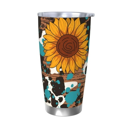 

Gaeub Vintage Sunflowes Print 20-Ounce Stainless Steel Car Cup Tumblers Cups with Lids and Straw Coffee Cups for Adults Kids Home Car Office School Travel Party-Without Straw