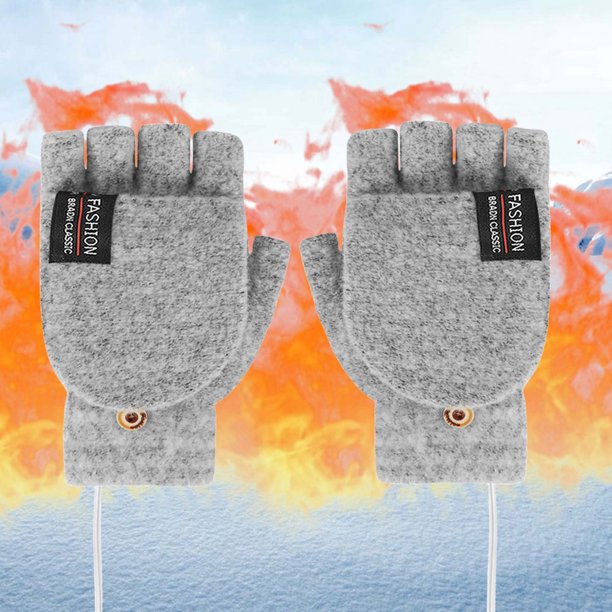 Guantes calefactores de doble cara mitones recargables lavables cálidos para senderismo al aire libre
