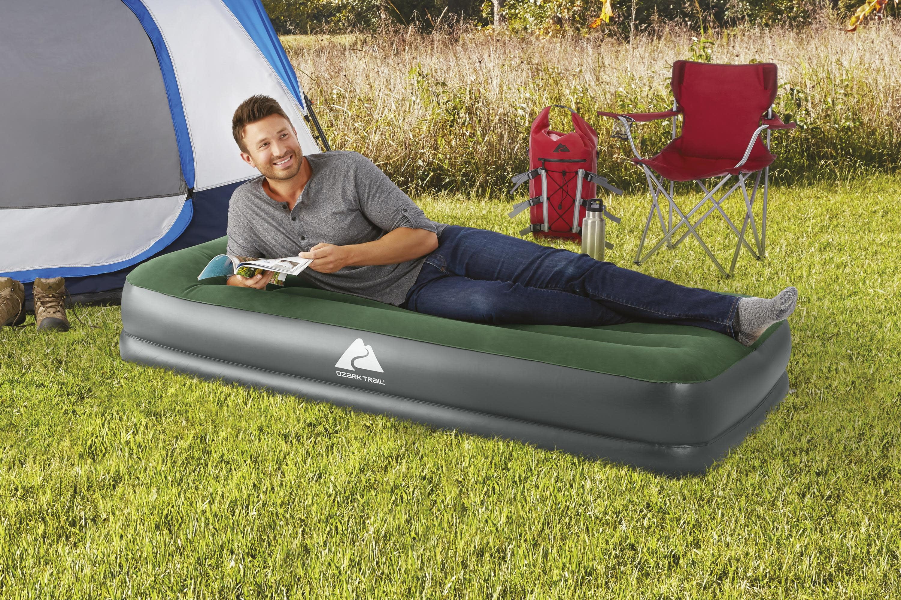 Details about   Ozark Trail Dark Blue Inflatable Coil Beam Construction Air Mattress Twin Size 