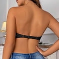 thumbnail image 5 of EliteGoogv Front Closure Bras For Women Lace Bras For Women Padded Semi Cup Push Up Wireless Womens Bras Everyday Bras For Women Black 32, 5 of 8