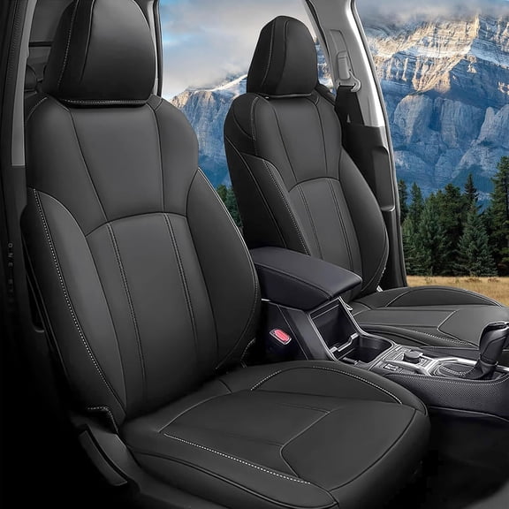 DIKSOAKR Custom Fit Seat Covers for Subaru Crosstrek 2018 2019 2020 2021 2022 2023, Full Set Car Seat Cover Waterproof Faux Leather Airbag Compatible (Black,5 Seats)