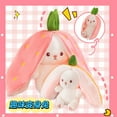 thumbnail image 3 of 35-75cm Transformed Strawberry Rabbit Doll Plush Toy Little White Rabbit Doll Carrot Rabbit Sleeping Pillow Doll Gift, 3 of 7