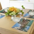 thumbnail image 4 of Ambesonne Venice Place Mats Set of 4, Italy City Water Canal, Standard Size, Teal Grey Red, 4 of 6