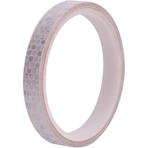 Xiao Hua 1,3 cm x 7,9 metros (0,5x 26 pulgadas) cinta reflectante autoadhesiva impermeable blanca - cinta reflectante para camiones, automóviles. Advertencia: Cuidado. Zona de visibilidad.