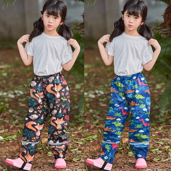 CAIXIA Toddlers Boys Girls Waterproof Rain Pants Kids Lightweight Reflective Windproof Rainwear