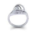 thumbnail image 3 of Natural 0.5carat Round Cut Diamond Prong Fancy Women's Bridal Heart Ring Anniversary Band Solid 14K Gold FG VS, 3 of 3