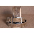 thumbnail image 2 of Nocona N2414444-46 Floral Embossed Strap Belt, Medium Brown Distressed - Size 46, 2 of 5