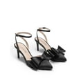 thumbnail image 3 of Women’s Pointed Toe Pumps Satin Stiletto Heels With Bow and Rhinestone, 3 of 8