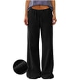 thumbnail image 5 of Sunnin Women Corduroy Straight Leg Pants Drawstring Elastic Waist Casual Loose Lounge Pants with Pockets, 5 of 7