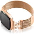 thumbnail image 1 of REQO Magnetic Bands Compatible for Fitbit Sense 2/Fitbit Versa 4/Fitbit Sense/Fitbit Versa 3, Mesh Stainless Steel Bling Strap, Dressy Replacement Adjustable Wristband for Women, 1 of 7