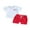 Red, variant on Bagilaanoe 4th of July Clothes for Toddler Baby Girls Boys Letter Print Short Sleeve T-Shirts Tops + Shorts 6M 12M 18M 24M 3T 4T Kids Independence Day Outfits 2pcs Short Pants Set