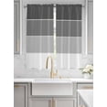 thumbnail image 4 of Bedroom Curtains 63 Inches length, Black Grey Striped Window Treatment Curtain Drapes, Farmhouse Modern Rod Pocket Curtain Panels for Living Room Kitchen, 42"x63", 2 Panels, 4 of 7