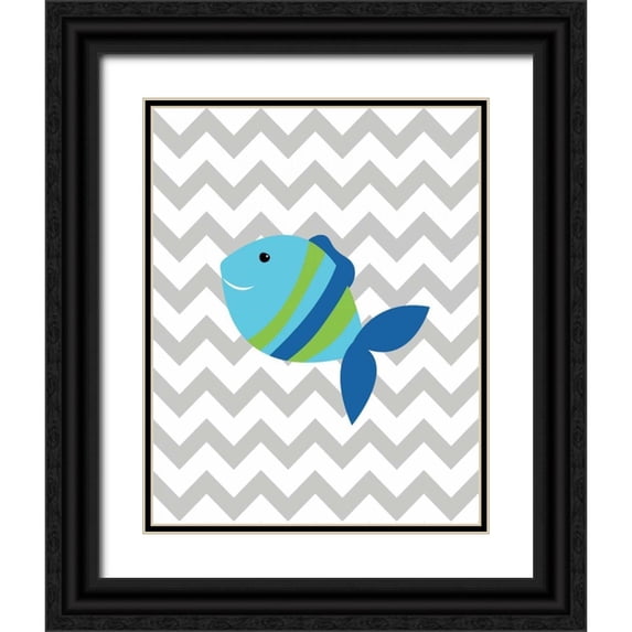 Robinson, Tamara 20x24 Black Ornate Wood Framed with Double Matting Museum Art Print Titled - Chevron Fish