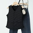 thumbnail image 3 of yuCgh Women's Winter Fashion Casual Sleeveless Vest Outerwear Warm Cotton-Padded Lightweight Coat with Versatile Design for Layering and Style,Black L, 3 of 5