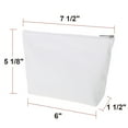 thumbnail image 2 of Aspire 6-Pack White Canvas Zipper Bags Cosmetic Bag, 7-1/2 by 5-1/8 with 1-1/2 Inch Bottom, 2 of 6