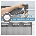 thumbnail image 4 of Charcoal Grey No Hook Shower Curtain with Snap-in Liner, 230GSM Waffle Weave for Bathroom, 71W x 74H, Easy Installation & Maintenance, 4 of 7