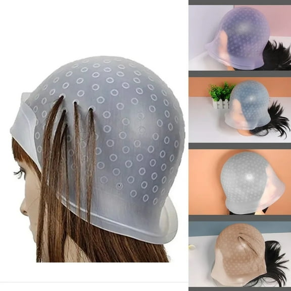 Professional Hair Highlighting Cap 1-Pack - Silicone Balayage Cap with Hook for Hair Coloring & Bleaching, Styling Tool for Salon & Home Use, White (30cm)