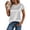 *White, variant on VBVC Women's Satin Crewneck Short Sleeve Top , Ladies' Silky Rolled Cuff Blouse , Elegant Work Office Tops For Women,Black,S-2XL