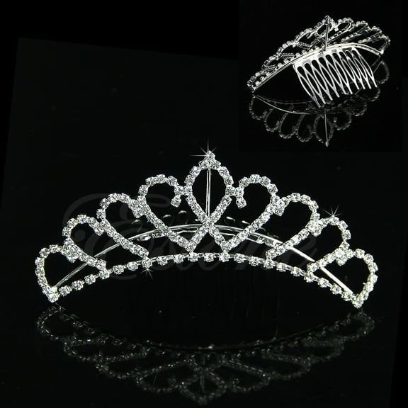 XISAOK Wedding Bridal Comb Tiara Crown for Rhinestone Pageant Prom Crystal Hair Headban