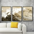 thumbnail image 2 of IDEA4WALL 3 Piece Framed CanvasWall Art for Living Room, Bedroom Golden Waves Canvas Prints for Modern Home Decoration Ready to Hang, 2 of 4