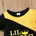 thumbnail image 3 of Newborn Baby Boy Clothes Yellow and Black Letter Pattern Short Sleeved Shirt and Pants Set 2PCs Infant Spring Summer Outfits, 3 of 5