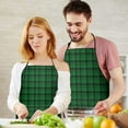 thumbnail image 5 of Green Black Checkerboard Checkered Pattern Apron-Garden Aprons for Women with Pockets-Cotton Linen Waterproof Kitchen Cooking Gardening Aprons Adjustable for Kitchen,Cooking,BBQ and Salon 33x27 Inch, 5 of 7