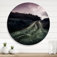 thumbnail image 1 of Designart - Muddy Road Under Full Moon - Modern Metal Circle Wall Art, 1 of 5